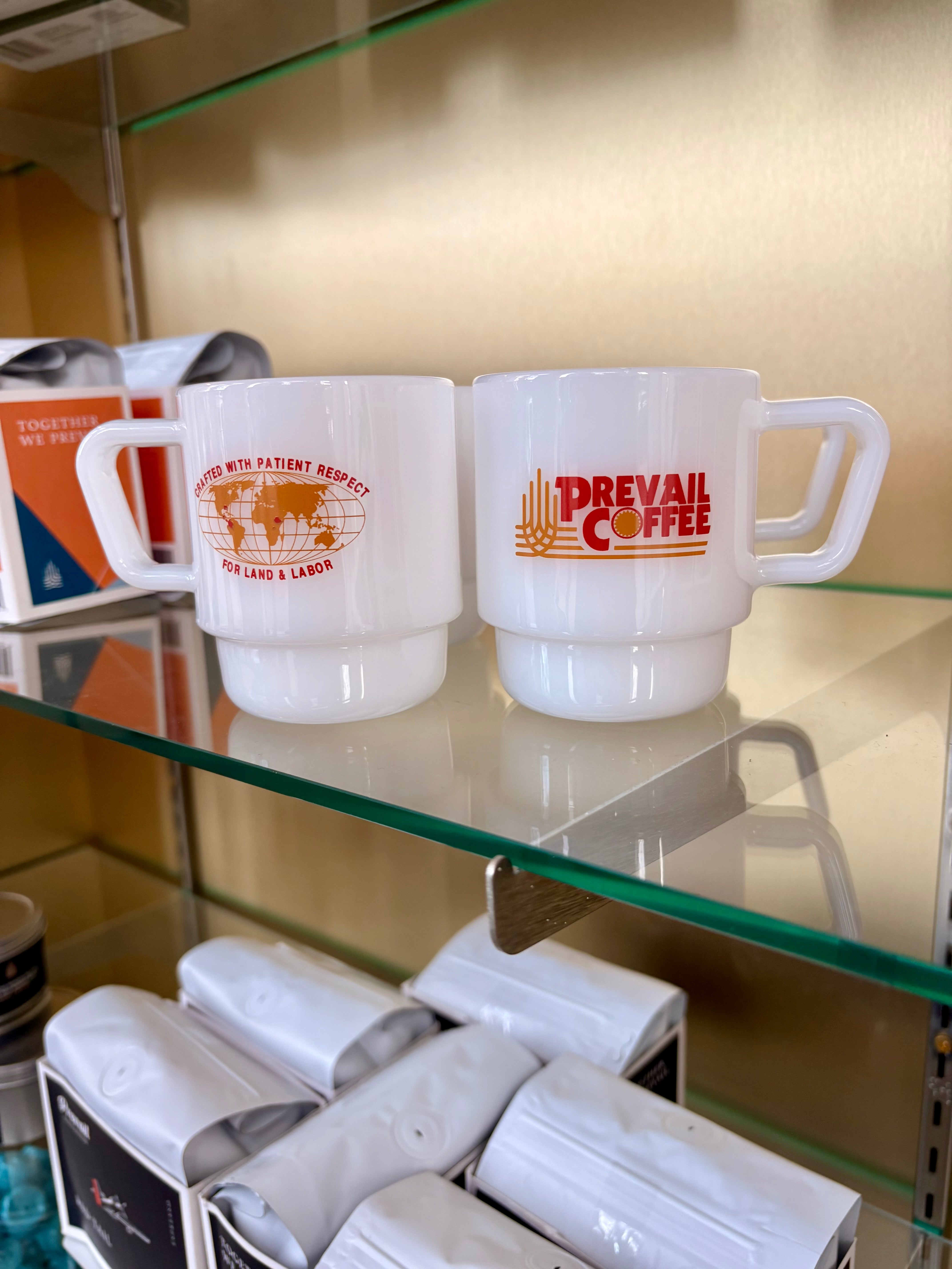 ヴィンテージ　ミルク　グラス　ボトル　milk glass Vintage Milk Glass Mug – Prevail Coffee